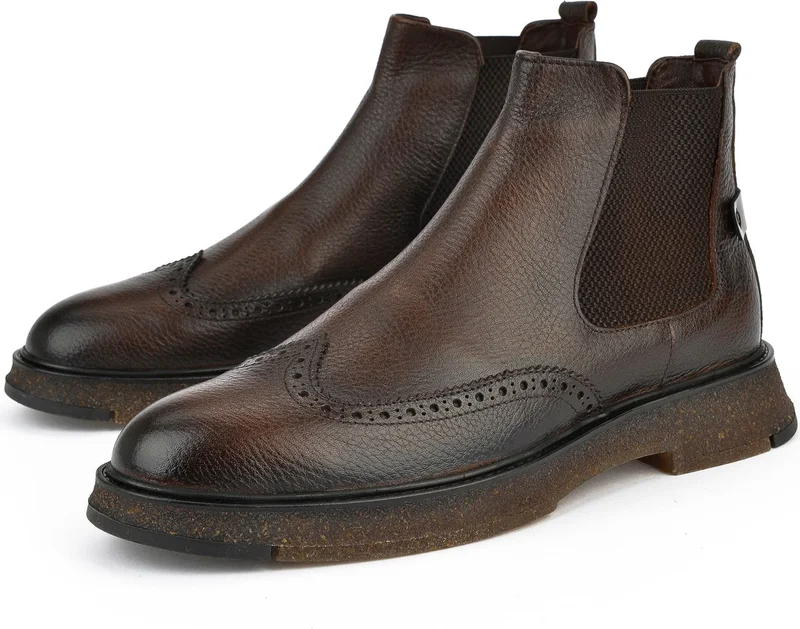 زيا , Men's Leather Boots 1431024Z6606 Tan