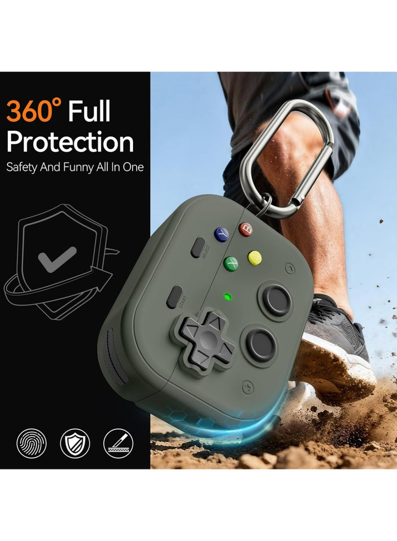 كيس لـ AirPods Pro 3 (2025) مع مقطع قفل آمن، تصميم وحدة تحكم ألعاب قشرة صلبة غطاء واقي مقاوم للصدمات لـ Apple AirPod Pro الجيل الثالث مع مجموعة نظيفة وسلسلة مفاتيح، رمادي - view 3