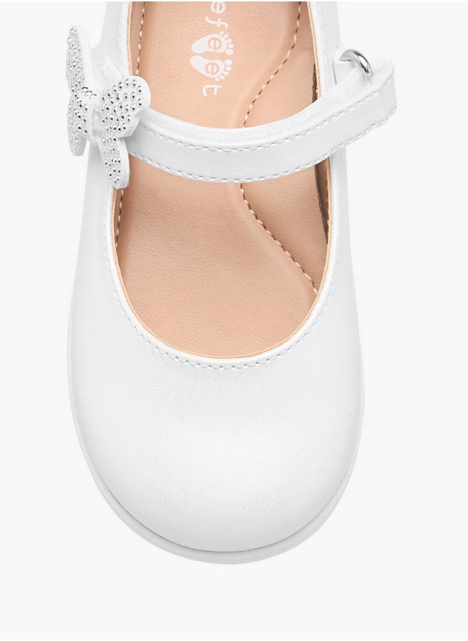 Barefeet Girls Butterfly Accent Mary Jane Shoes with Hook and Loop Closure  - Image 4