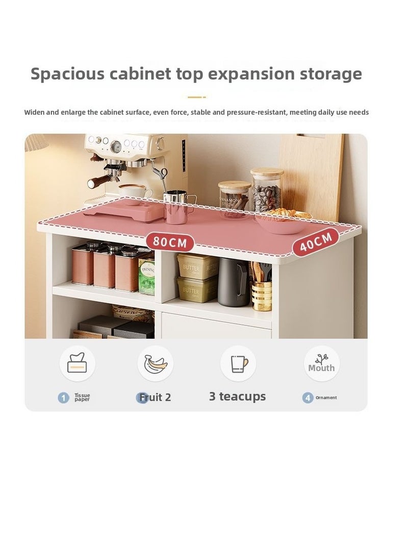 CityRiya-Long Multifunctional Storage Sideboard, Kitchen Buffet Cabinet with Drawers & Cupboards, Home Coffee Bar Organizer, Chest of Drawers with Open Shelves, White Dining Room Storage Unit, Versatile Pantry Hutch for Kitchen, Living Room & Dining Area（ZWG004）  - Image 2