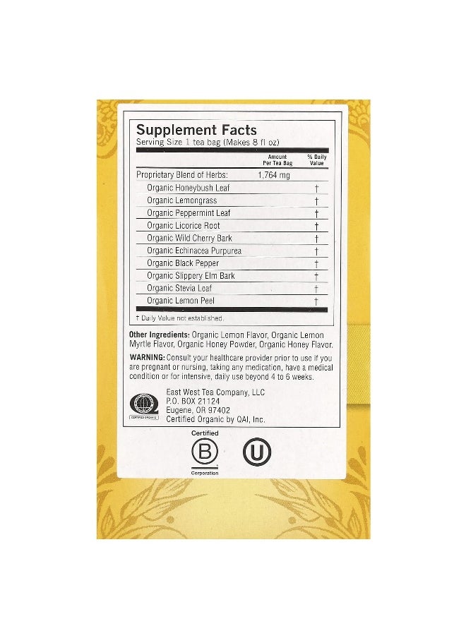 Yogi Tea Yogi Tea, Throat Comfort®, Honey Lemon, Caffeine Free, 16 Tea Bags, 1.12 oz (32 g)  - Image 2