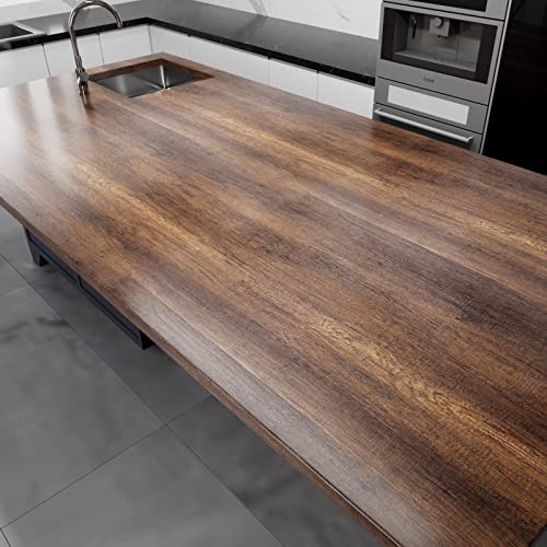Decotalk 35x120 Wood Contact Paper Peel and Stick Butcher Block Countertop Contact Paper Waterproof Wood Grain Contact Paper Wood Peel Stick Wallpaper Removable Wood Countertop Vinyl Wrap - Image 3