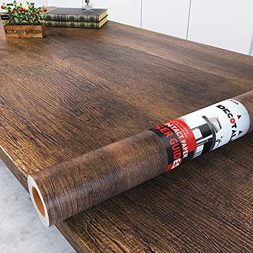 Decotalk 35x120 Wood Contact Paper Peel and Stick Butcher Block Countertop Contact Paper Waterproof Wood Grain Contact Paper Wood Peel Stick Wallpaper Removable Wood Countertop Vinyl Wrap - Image 1