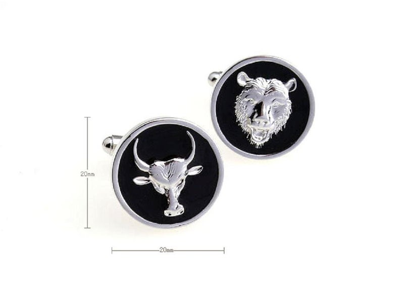 MRCUFF Bear and Bull Wall Street Pair Cufflinks in a Presentation Gift Box & Polishing Cloth - Image 2