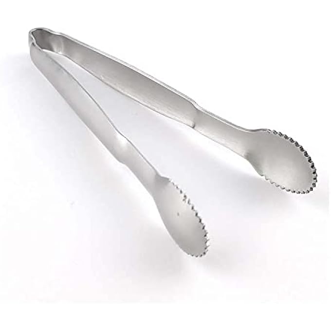 كاست ويف ملقط تقديم صغير فضي اللون على شكل حرف U من الفولاذ المقاوم للصدأ للحلويات والقهوة والشاي والسكر ومكعبات الثلج والمقبلات وحفلات المطبخ، 4 قطع - Image 3