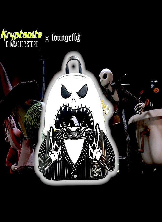 Loungefly Exclusive Nightmare Before Christmas Angry Jack Skellington Mini Backpack - A Must-Have Disney Collector's Item for NBC Fans - Image 2