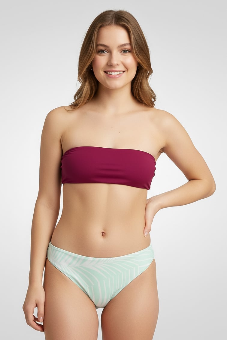 Roxy Women Allover Print Bikini Bottom, Light Green - Image 1