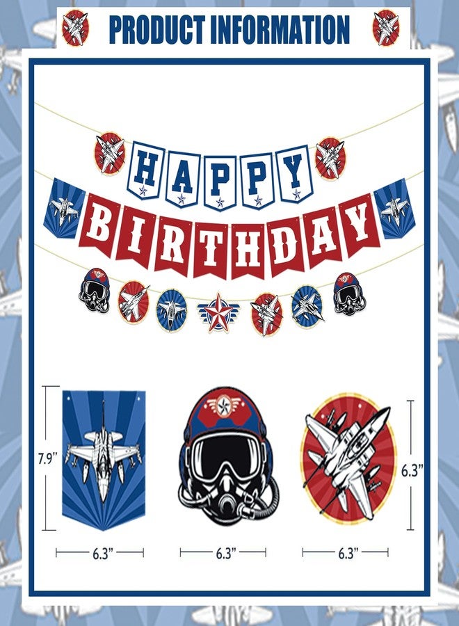 BHNACIER Airplane Happy Birthdays Banner Airplane Birthday Party Decorations 3Pcs - Image 2