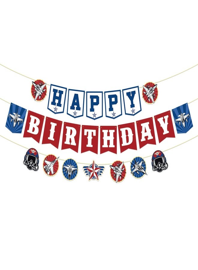 BHNACIER Airplane Happy Birthdays Banner Airplane Birthday Party Decorations 3Pcs - Image 1