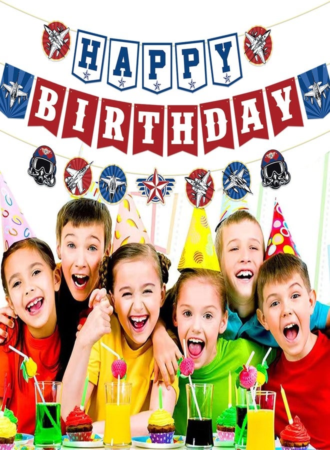 BHNACIER Airplane Happy Birthdays Banner Airplane Birthday Party Decorations 3Pcs - Image 4