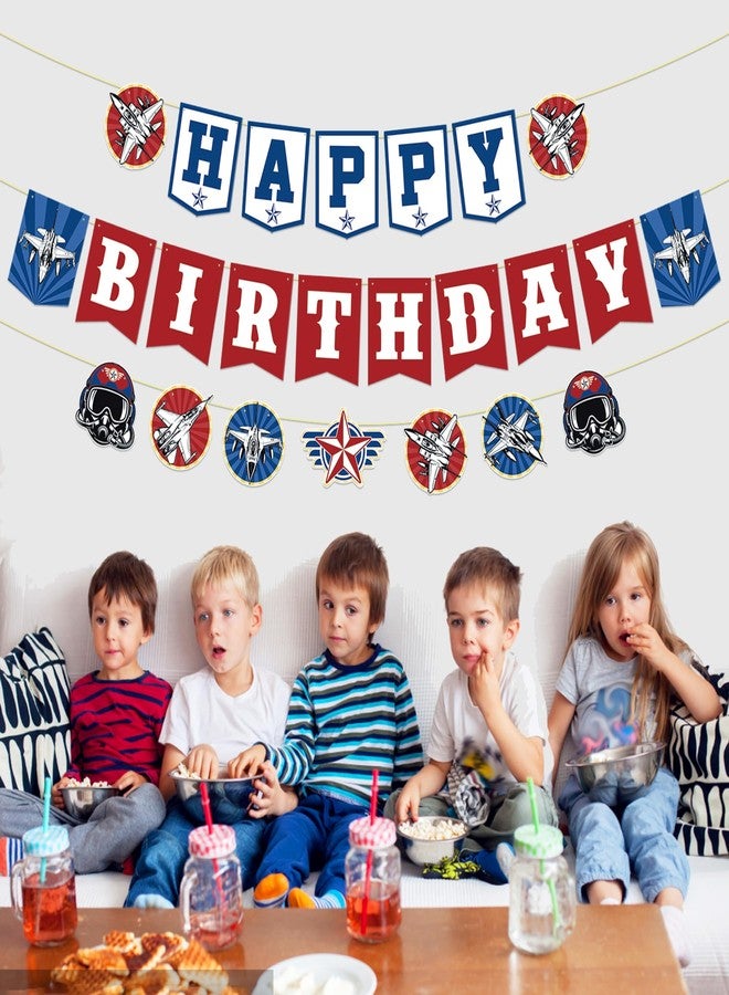 BHNACIER Airplane Happy Birthdays Banner Airplane Birthday Party Decorations 3Pcs - Image 5