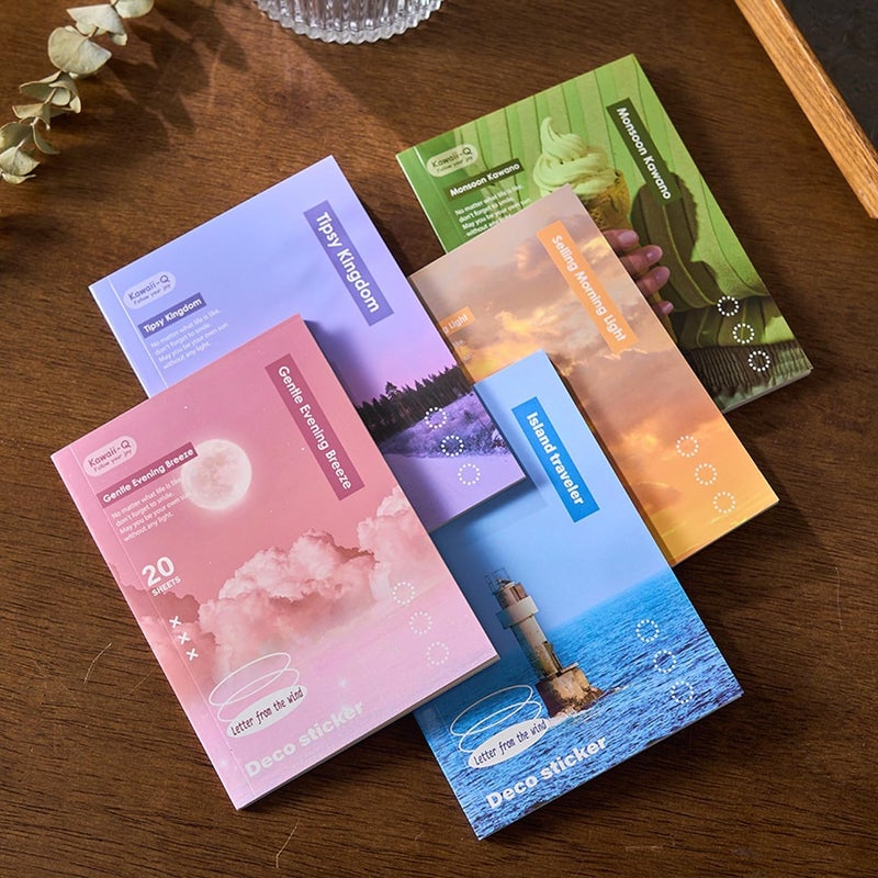 DEOXY Pack of 5 Book,Paper Magazine Material Stickers This Letter in The Wind Series Creative Hand Account Decoration Stickers 5 Options Decorative Wax Seal Sticker (DX-0015) - Image 1