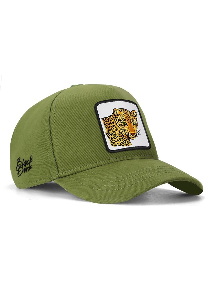 Black Börk V1 Baseball Kids Jaguar - Unisex Light Green Kids Hat (Cap) with 1 Code Logo  - Image 1