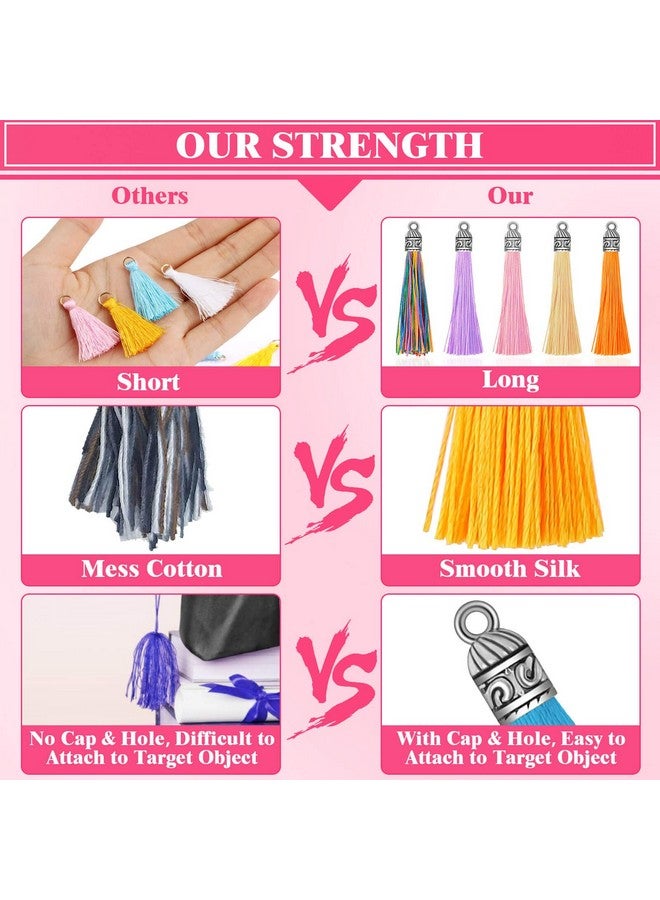 Caffox Tassels For Jewelry Making 120Pcs Keychain Tassel Charms Bulk Silky Handmade Tassels For Earrings Bracelets Necklaces And Diy Craft - Image 5