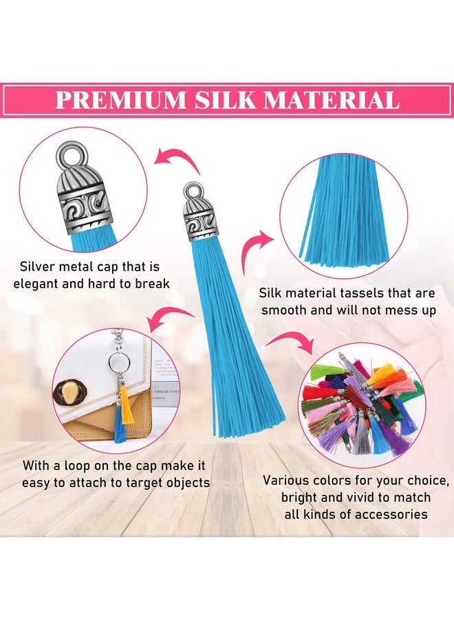 Caffox Tassels For Jewelry Making 120Pcs Keychain Tassel Charms Bulk Silky Handmade Tassels For Earrings Bracelets Necklaces And Diy Craft - Image 4