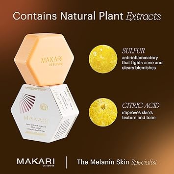 Makari Classic Sulfur Soap 70 oz AcneFighting Bar Soap for Face Body Moisturizing Cleanser Combats Acne Blemishes Clogged Pores Oiliness Irritation - Image 4