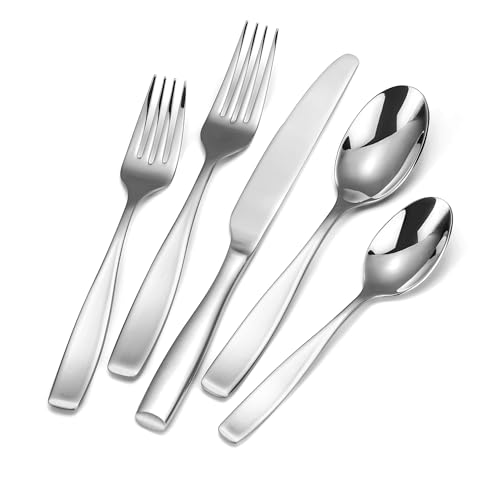 SuperCook 60-Piece 18/10 Stainless Steel Flatware Set for 12, Heavy Duty Silverware Set, High End Flatware, Dishwasher Safe, Ideal for New Home Essentials Gift - Image 1