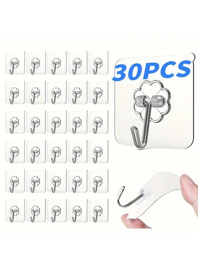 30 Pcs Transparent Traceless Hooks For Hanging Pictures Frames And Wall Decorations - Image 2