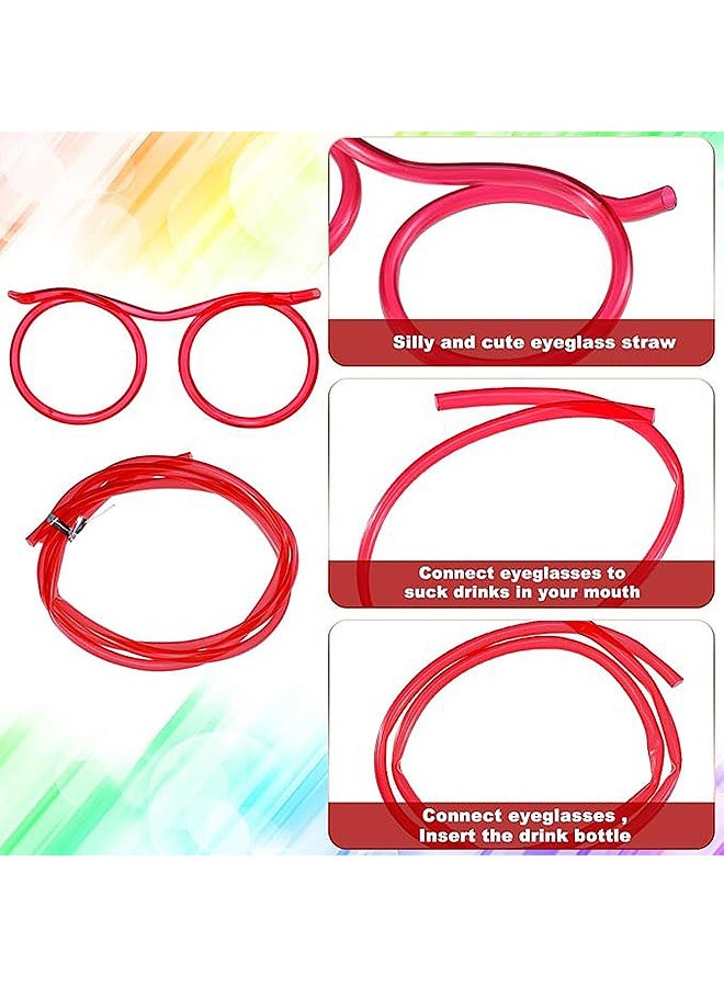 إم إكس إن 8 قطع من شفاطات الشرب البلاستيكية، شفاطات مرحة بتصميمات مبتكرة، نظارات شرب مميزة للاجتماعات السنوية والحفلات وأعياد الميلاد - ألوان متنوعة. - Image 3