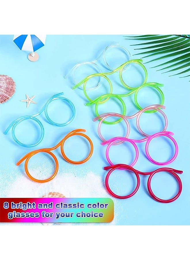 إم إكس إن 8 قطع من شفاطات الشرب البلاستيكية، شفاطات مرحة بتصميمات مبتكرة، نظارات شرب مميزة للاجتماعات السنوية والحفلات وأعياد الميلاد - ألوان متنوعة. - Image 5