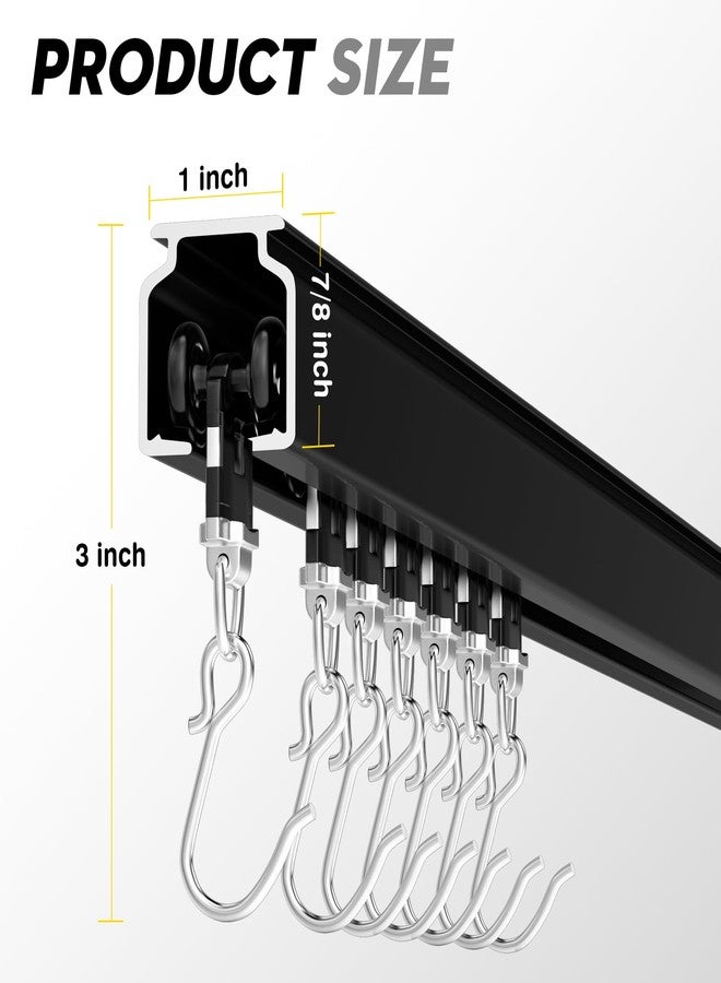 SOLOKOS Room divider Ceiling Track set for Curtains with hooks, Corner Connectors(Set of 2) and top brackets Curtain Rail System (12-18 ft Track Set) Black - Image 3