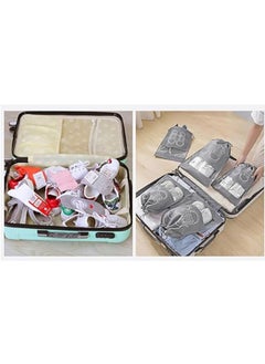 Arabest 15 Pcs Shoe Bags for Travel, Portable Shoe Bags with Clear Window,  Drawstring Dustproof Travel Shoe Storage Bag for Men & Women,gray (Small+Medium+Large)  - Image 3