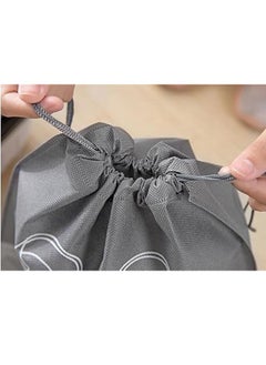Arabest 15 Pcs Shoe Bags for Travel, Portable Shoe Bags with Clear Window,  Drawstring Dustproof Travel Shoe Storage Bag for Men & Women,gray (Small+Medium+Large)  - Image 4