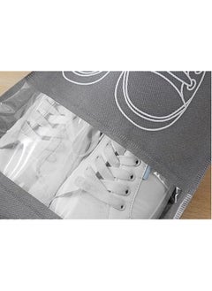 Arabest 15 Pcs Shoe Bags for Travel, Portable Shoe Bags with Clear Window,  Drawstring Dustproof Travel Shoe Storage Bag for Men & Women,gray (Small+Medium+Large)  - Image 5