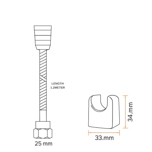 WOYO 1.2 Meter Flexible Inlet Pipe for Health Faucet & Jet Shower – Hot & Cold Water Hose, High Pressure, Anti-Burst, Leak-Proof, Durable Bathroom & Kitchen Connection Tube - Image 4