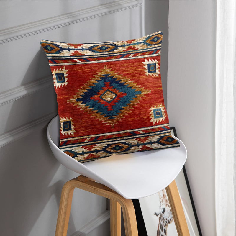 Britimes Britimes Throw Pillow Covers  Aztec Kilim Home Art Decor  20 x 20 Inches Set of 2 Cushion Couch Sofa Cases  Abstract Oil Painting Pillowcases for Bedroom  Living Room  Geometric Tribal Decorative  - Image 2