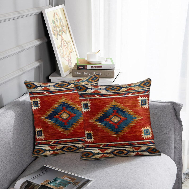 Britimes Britimes Throw Pillow Covers  Aztec Kilim Home Art Decor  20 x 20 Inches Set of 2 Cushion Couch Sofa Cases  Abstract Oil Painting Pillowcases for Bedroom  Living Room  Geometric Tribal Decorative  - Image 5