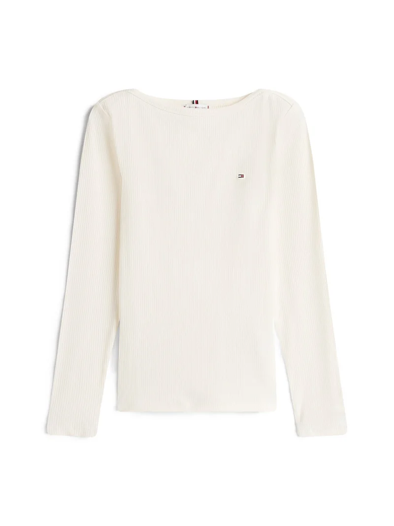 Tommy Hilfiger Ivory Silk Slim T-Shirt for Women | Best Price UAE