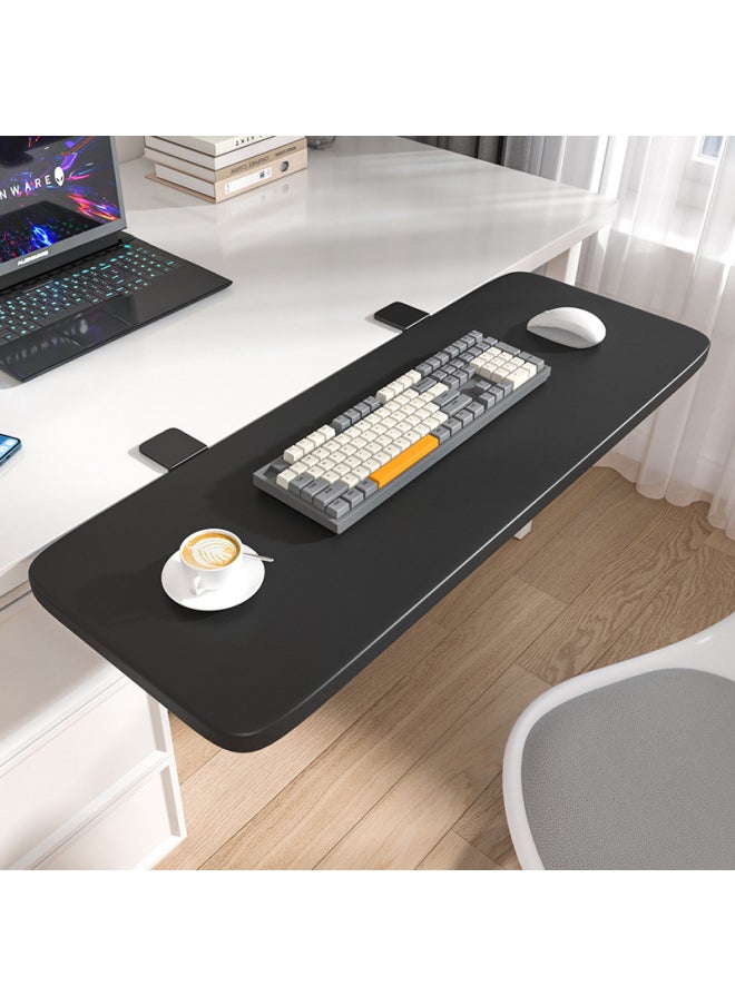 Desktop Extension Board Computer Desk Keyboard Bracket Foldable Punch-Free Storage Rack Space Extension Arm Wholesale-Pattern:Walnut Board 90*20+white Bracket