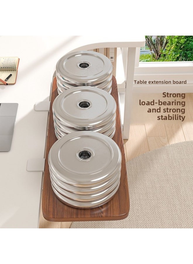 Desktop Extension Board Computer Desk Keyboard Bracket Foldable Punch-Free Storage Rack Space Extension Arm Wholesale-Pattern:Walnut Board 90*20+white Bracket