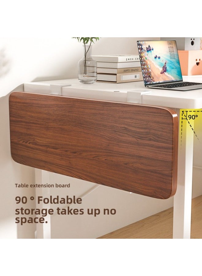 Desktop Extension Board Computer Desk Keyboard Bracket Foldable Punch-Free Storage Rack Space Extension Arm Wholesale-Pattern:Walnut Board 90*20+white Bracket