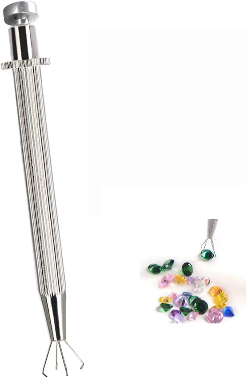 كلاراكو أداة التقاط الماس ذات 4 رؤوس مزودة بمكبس محمل بنابض لالتقاط الخرز والمجوهرات ومخلب الأحجار الكريمة مناسب لأعمال الفرز الدقيقة - Image 3