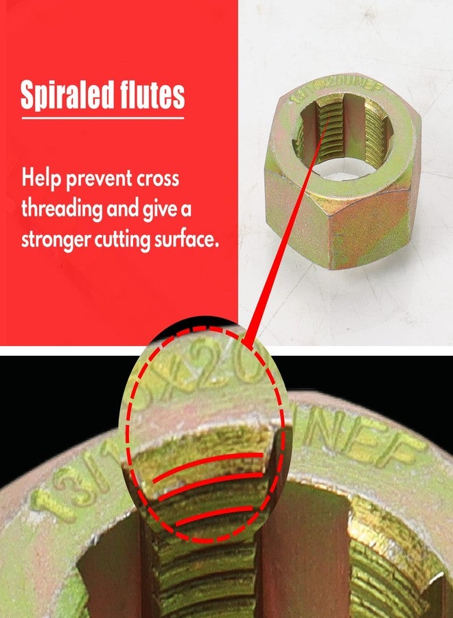 BILITOOLS 9-Piece Axle Spindle Rethreading Set, Thread Restorer Tool Metric M20 M22 M24 & UNEF 13/16”3/4” - Image 5