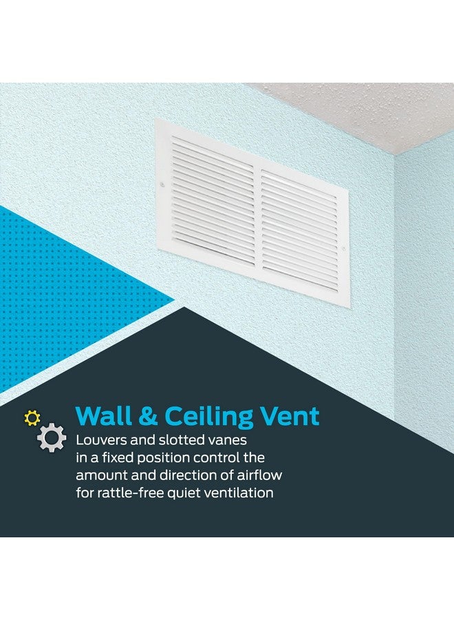 EZ-FLO 14 x 6 Inch (Duct Opening) Return Air Vent Cover for Wall or Ceiling, Solid Steel Return Air Grille, HVAC Vent Cover, White, 61628 - Image 3