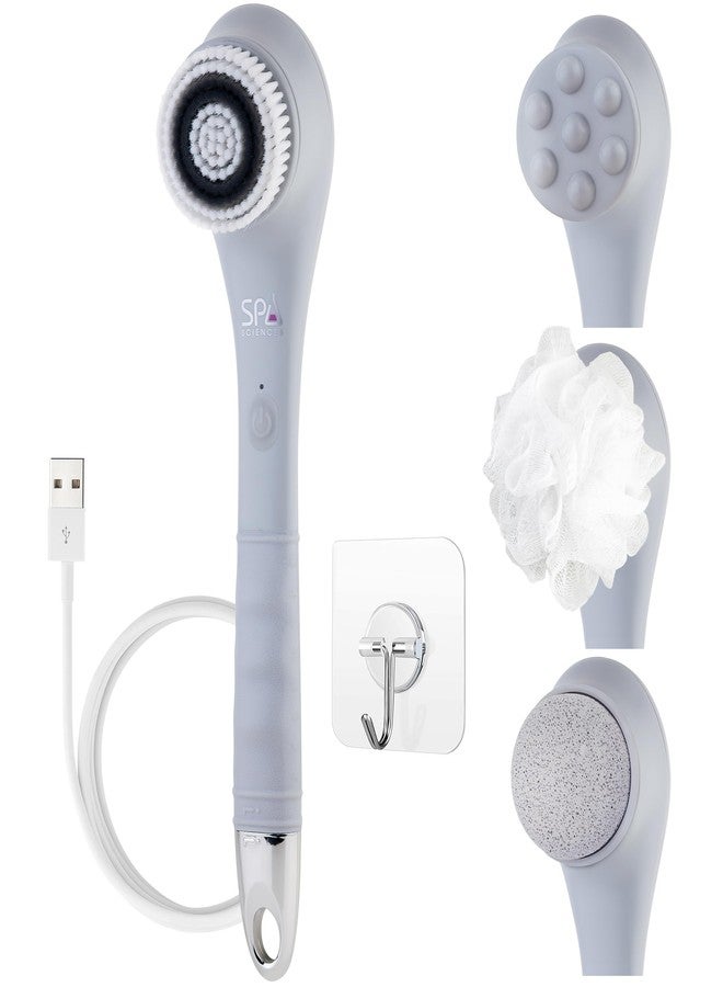 Spa Sciences - NERA - 4-in-1 Shower/Bath Body Brush for Exfoliation, Deep Cleansing, Foot Care, Lotion Infuser, and Massage - Image 1