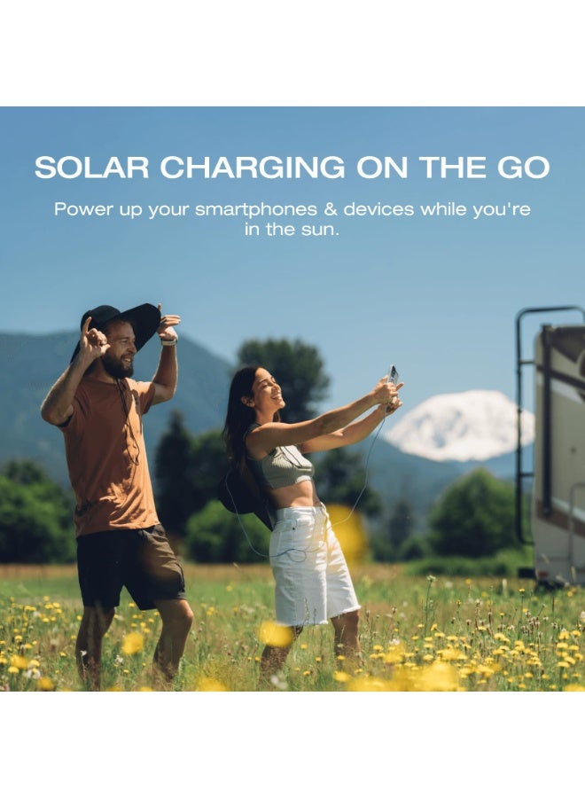 ECOFLOW EF ECOFLOW Power Hat, 360° Solar Powered Wearable Hat, Ultra Light, Waterproof, Foldable, Dual USB-A & USB-C Ports, Charge Smart Phones For Hiking, Fishing, Beach - Image 2