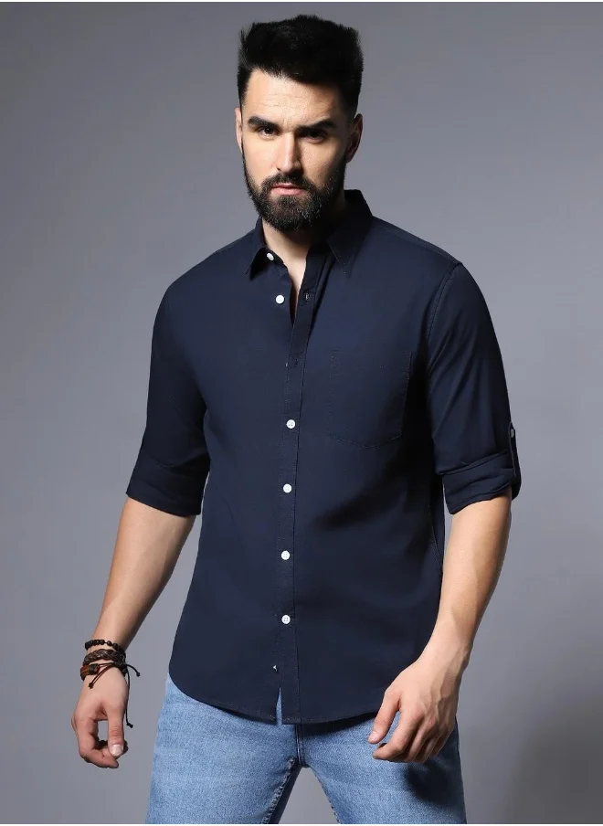 هاي ستار Men Navy Shirts