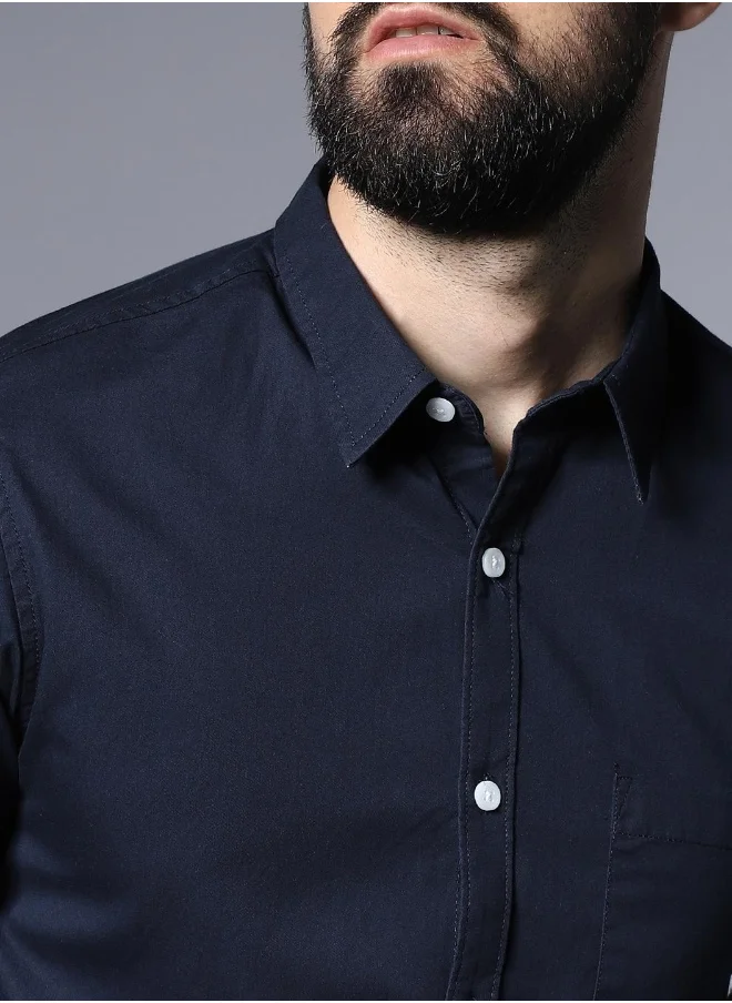 HIGH STAR Men Navy Shirts