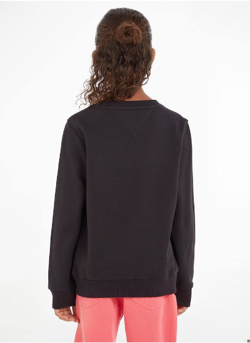 TOMMY HILFIGER Kids' Essential Logo Sweatshirt, Black  - Image 4
