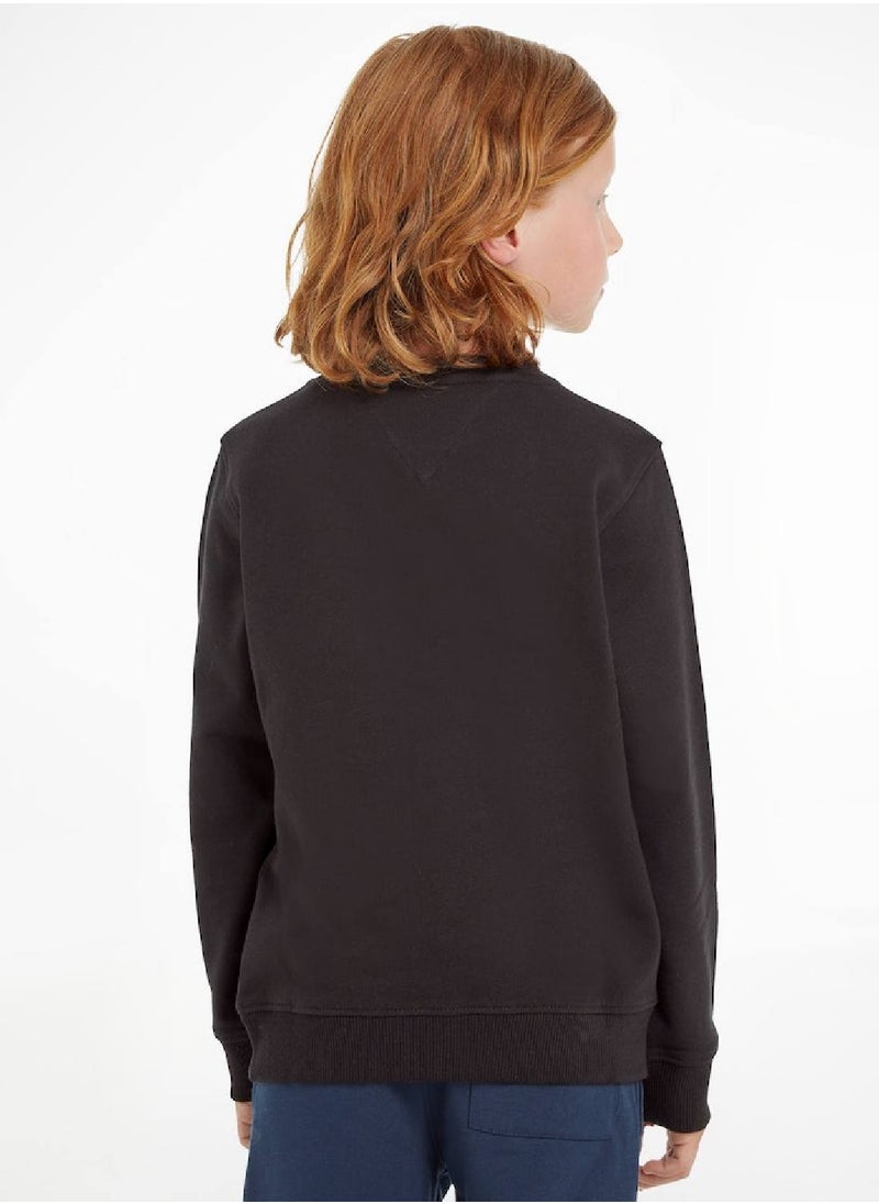 TOMMY HILFIGER Kids' Essential Logo Sweatshirt, Black  - Image 5