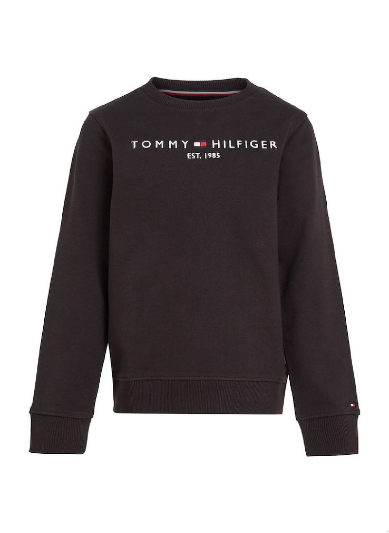 TOMMY HILFIGER Kids' Essential Logo Sweatshirt, Black  - Image 3