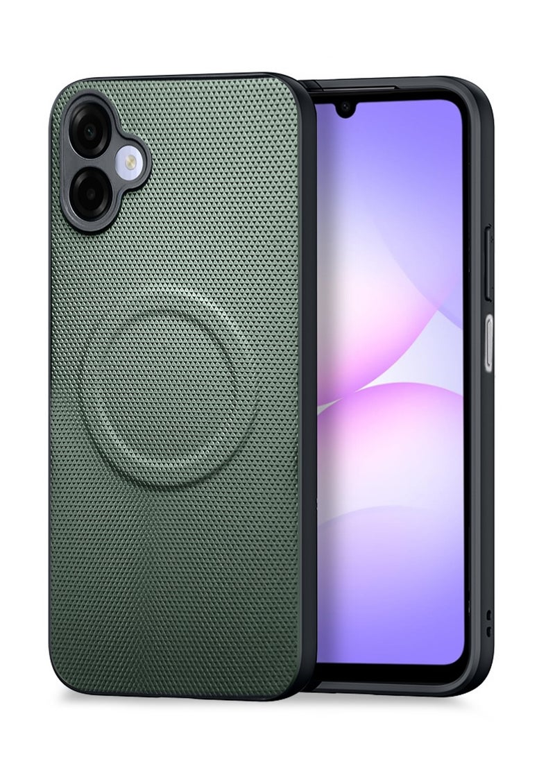 Wtech Samsung Galaxy A07 5G 2025 Premium Texture Case Magnetic Aramid Fabric Texture Designed Magsafe Case Cover (MCMPMN) - Olive - Image 1