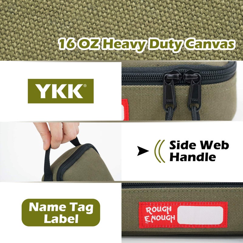 RE ROUGH ENOUGH Rough Enough Small Tool Bag Pouch Box Large Pencil Case for Men Boys EDC Organizer Storage for Accessories with Zipper Handle - Image 4