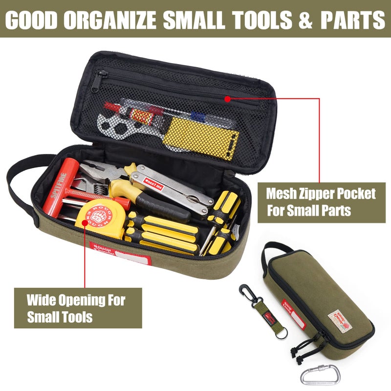 RE ROUGH ENOUGH Rough Enough Small Tool Bag Pouch Box Large Pencil Case for Men Boys EDC Organizer Storage for Accessories with Zipper Handle - Image 2