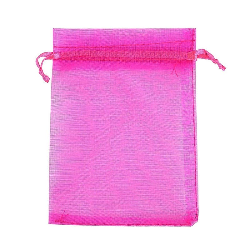 DMS RETAIL Organza Drawstring Pouch Bags Wedding Return Gift Favor Dryfruit Packing Pouch 9X12 CMS Pack Of 50 - Image 3