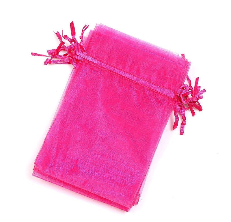 DMS RETAIL Organza Drawstring Pouch Bags Wedding Return Gift Favor Dryfruit Packing Pouch 9X12 CMS Pack Of 50 - Image 4